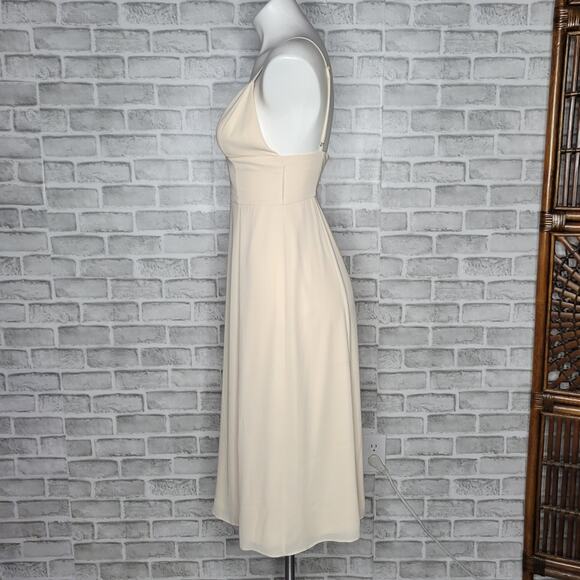 Fame and Partners Champagne Strappy Midi Dress, size 2 - Picture 2 of 5